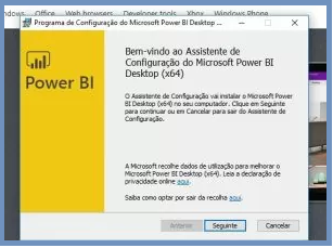 Print indicando onde baixar o Power BI.