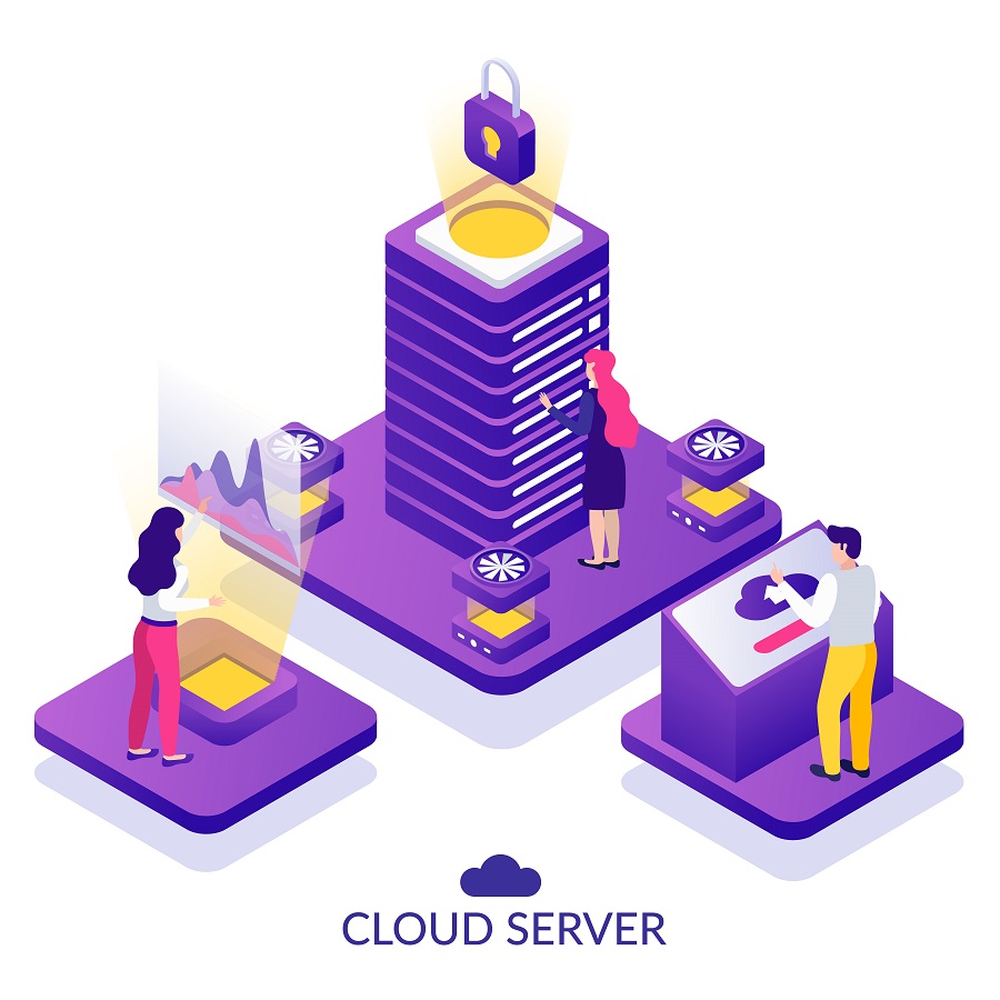 ilustração sobre cloud server