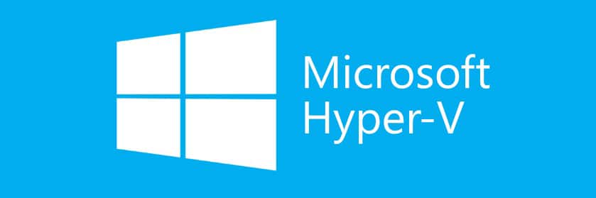 Identidade visual do Microsoft Hyper-V, software que é um dos principais exemplos de virtualização para servidores e desktops.