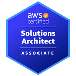 Emblema oficial da certificação de arquitetura de software AWS Certified Solutions Architect Associate.