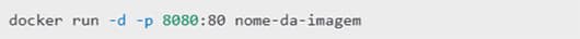Comando para iniciar um container no Docker para backend.
