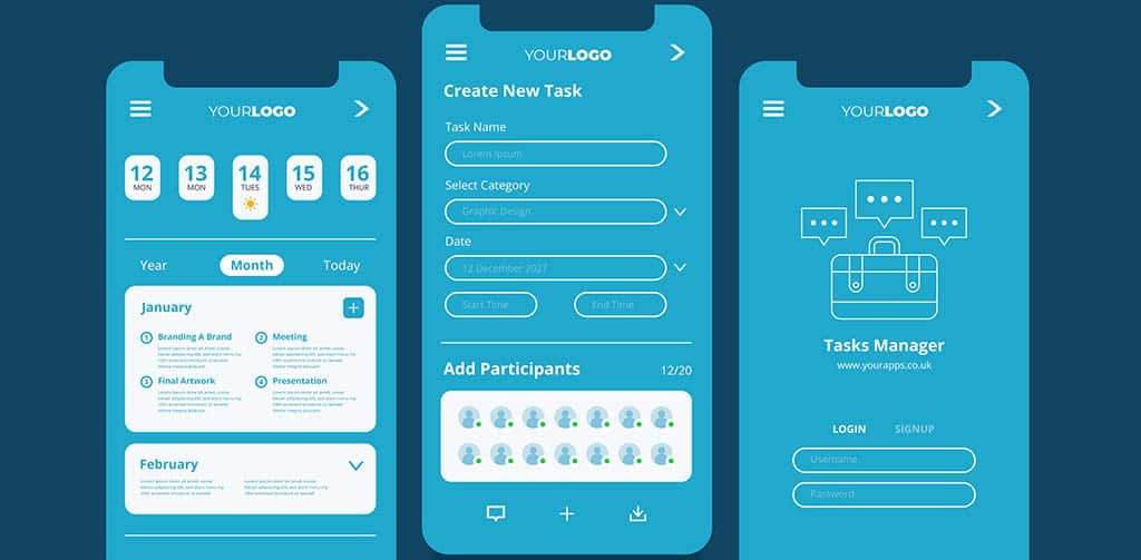 Interface de aplicativo moderna, ilustrando projetos de Android Studio prontos para otimizar o Desenvolvimento Mobile.