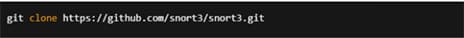 Código de programação usado no processo de instalação do Snort.